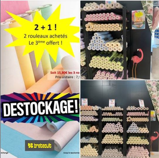 Opération déstockage papier peint Breteault